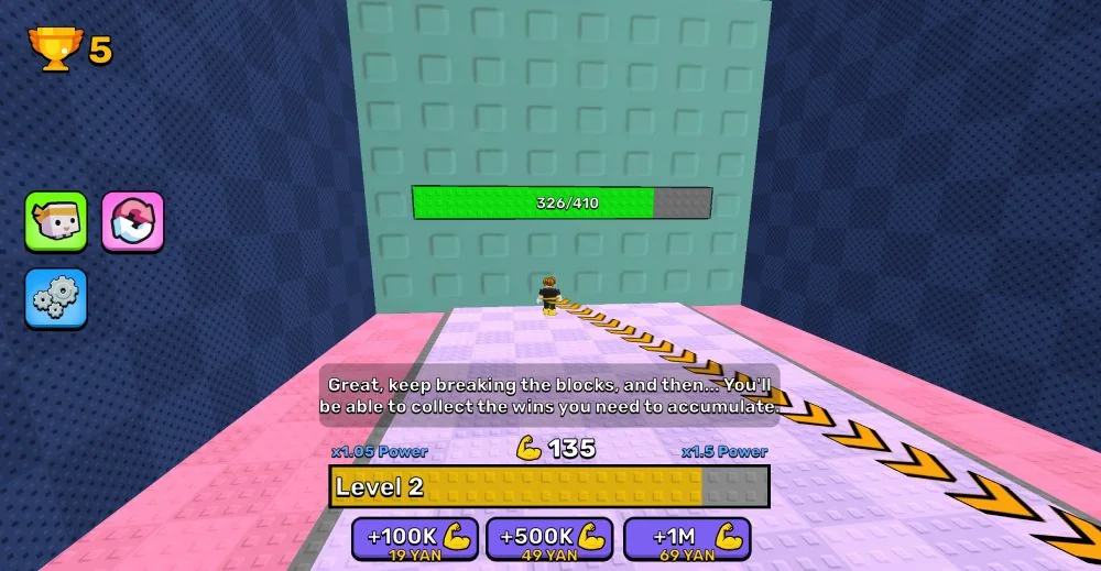 Obby Smash Walls: +1 Power Per Click screenshot 2